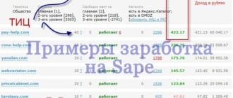 Примеры заработка на sape